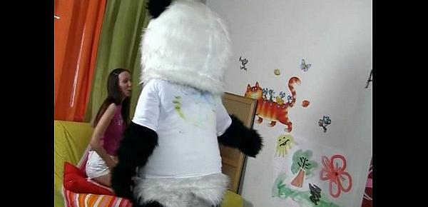  Passionate cutie fucks with big Panda